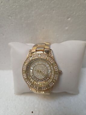 Women's Gold-Tone Crystal Bracelet Watch By Victoria Weick